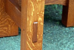 Detail true through tenon pinned with oak dowel. 
